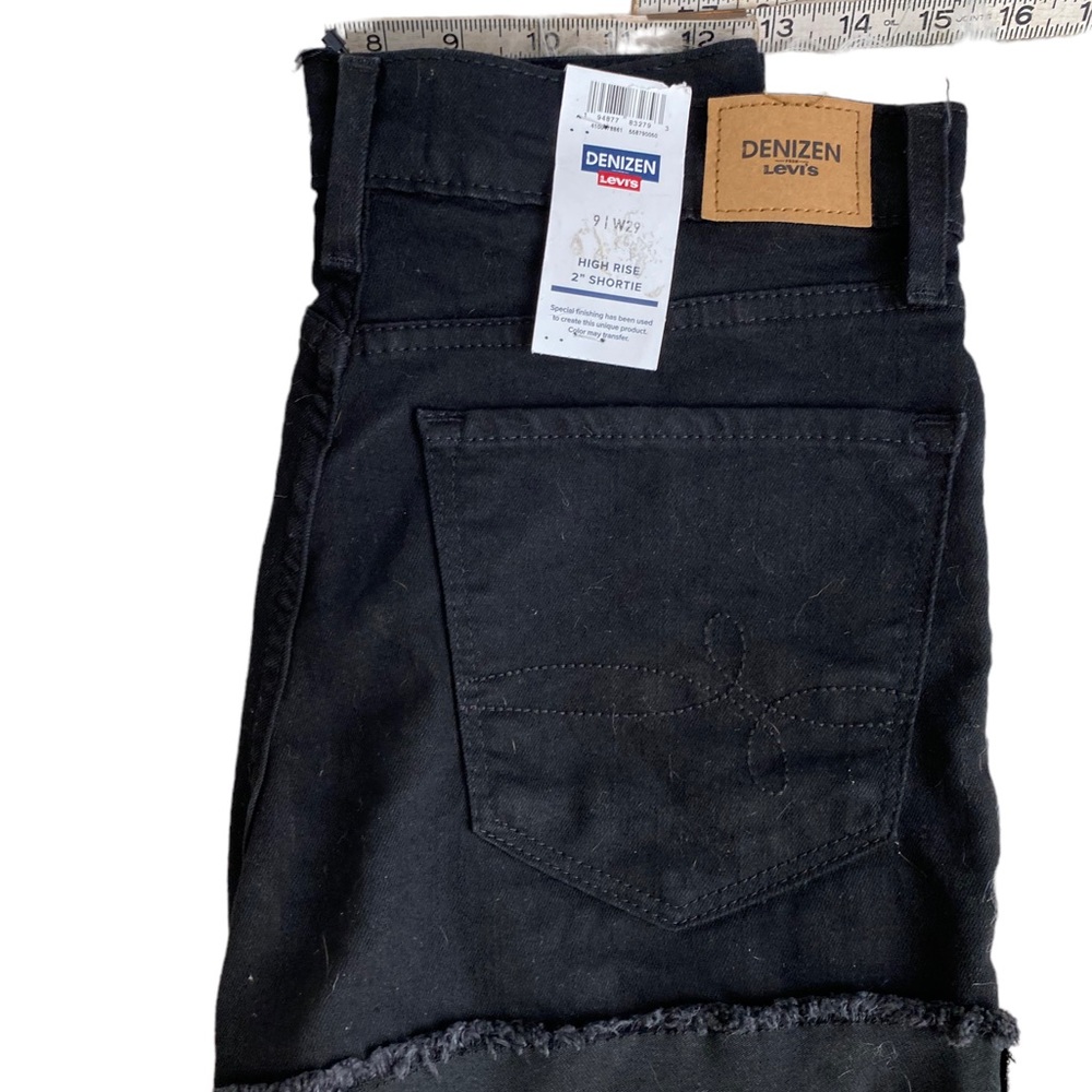 Levi’s Black Stretch Jean Shorts, High Waist, New, 9/29” - Picture 4 of 13